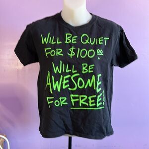 Gildan Boys XL Black Short Sleeve Graphic Tee Funny Quote Shirt